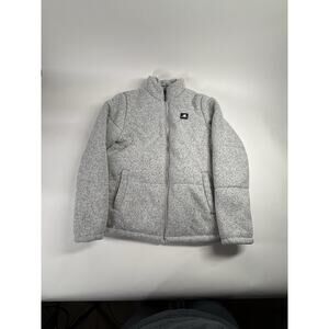 New Balance Lined Grey Full Zip Fleece Jacket Size Large Comfortable Men’s